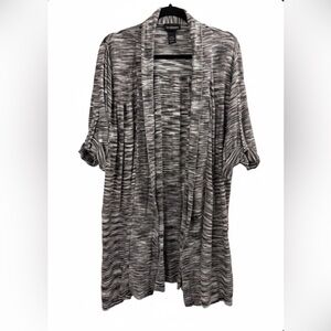 Lane Bryant Space-Dye Open Front Cardigan - Size 26/28 - Roll-Tab Sleeve